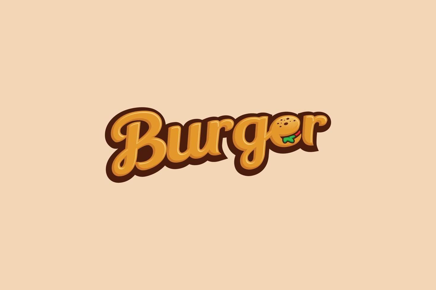 logotipo de hambúrguer simples com letra e modificado como hambúrguer. vetor