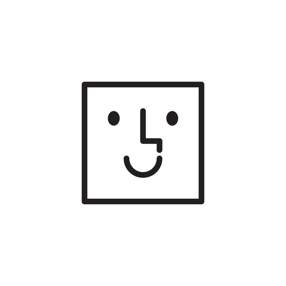 emoticon de rosto simples, expressão feliz sorridente. ilustração vetorial de linha para foto de perfil não disponível. ícone de símbolo para aplicativo de telefone inteligente ou site. vetor