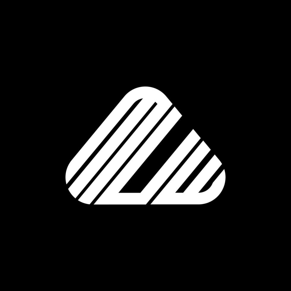 design criativo do logotipo da carta muw com gráfico vetorial, logotipo muw simples e moderno. vetor