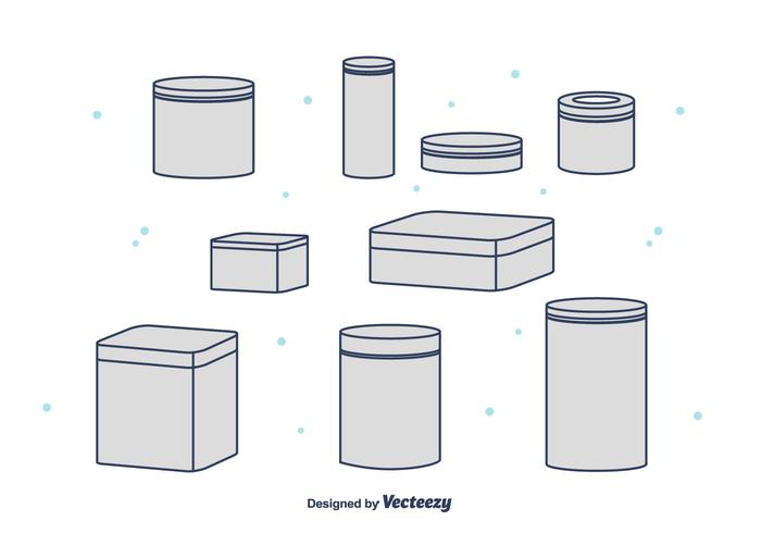 Coleção de vetores de caixa de lata