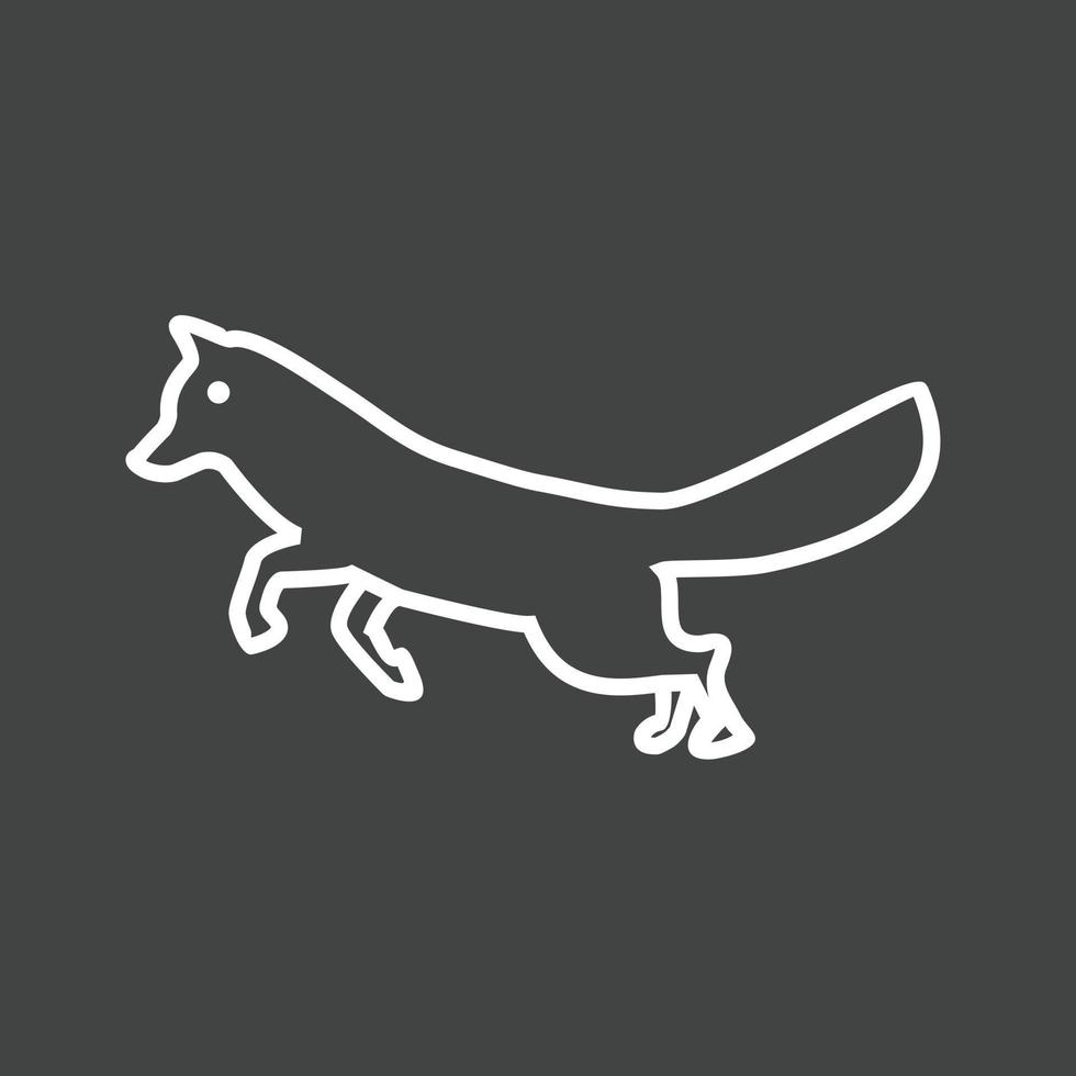 ícone invertido de linha de raposa vetor