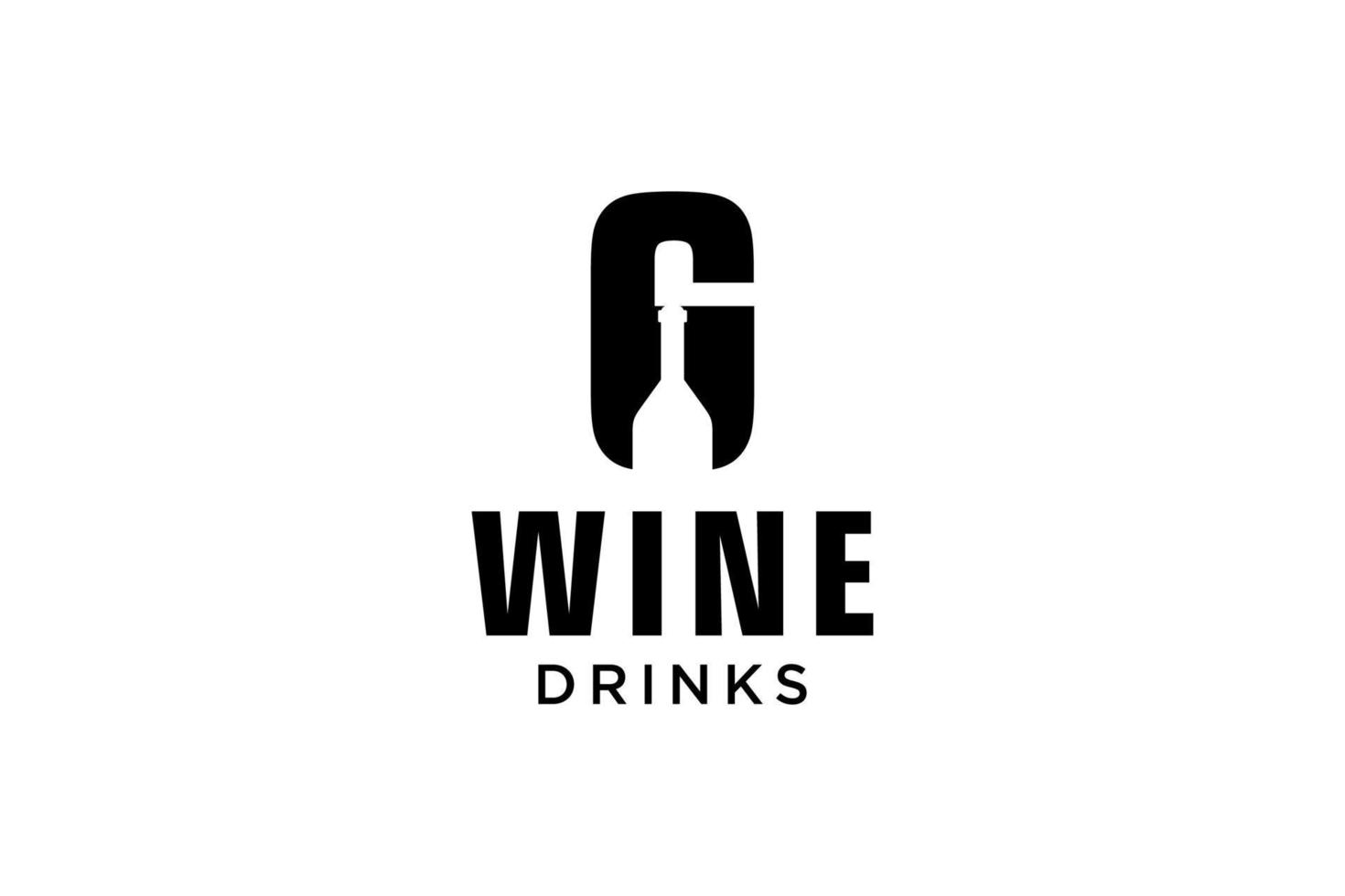 letra inicial g com modelo de design de logotipo de garrafa de vinho vetor