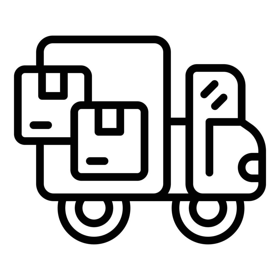 vetor de contorno de ícone de pacote de caminhão. gestão digital