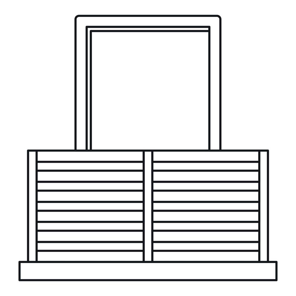 ícone de varanda, estilo de estrutura de tópicos vetor