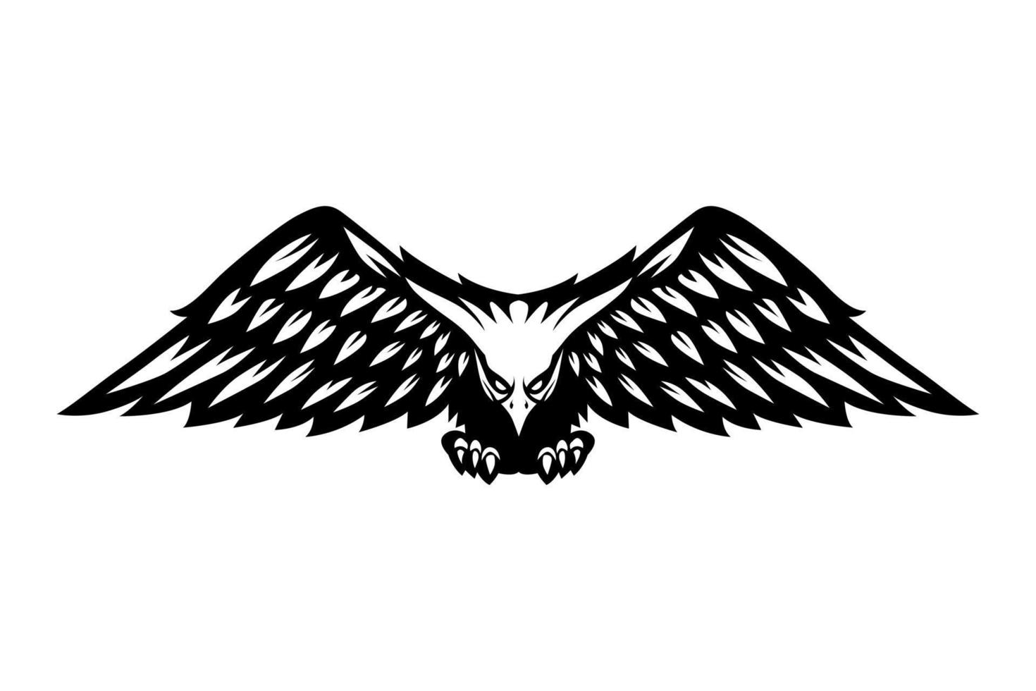 águia enfrentando logotipo de vetor de ataque