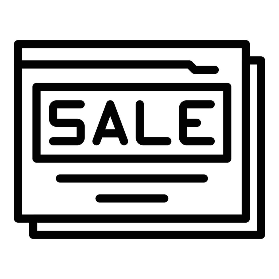 vetor de contorno do ícone de venda online. loja de informática