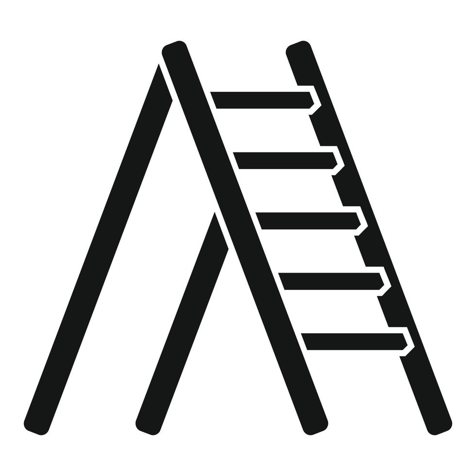 vetor simples de ícone de escada de metal de linha. degrau de madeira