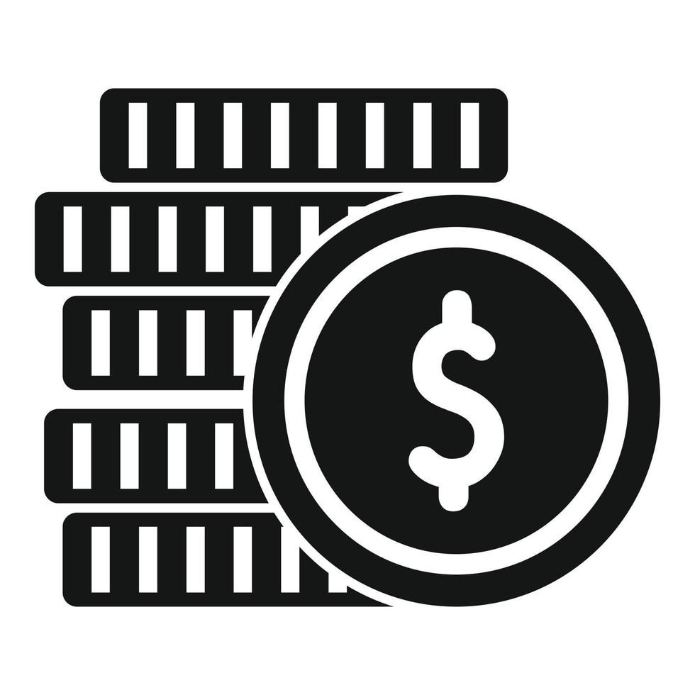 vetor simples do ícone da pilha da moeda do leilão. preço de venda