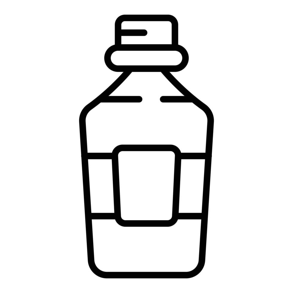 vetor de contorno de ícone de garrafa de óleo italiano. planta de oliveira
