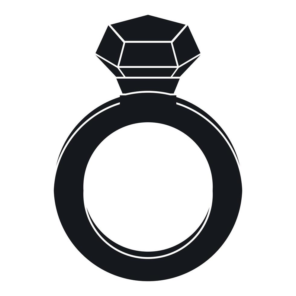 anel com ícone de pedra preciosa, estilo simples vetor