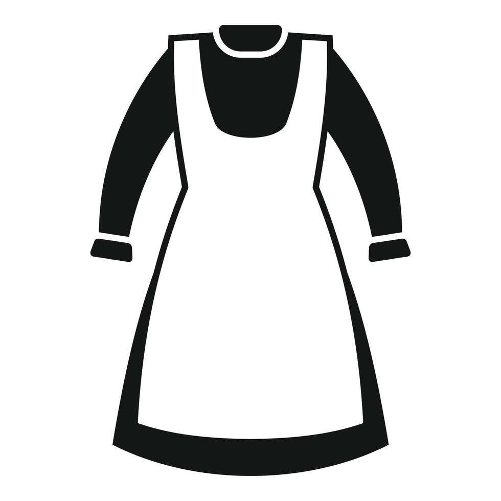 vetor simples de ícone uniforme de vestido longo. menina da moda