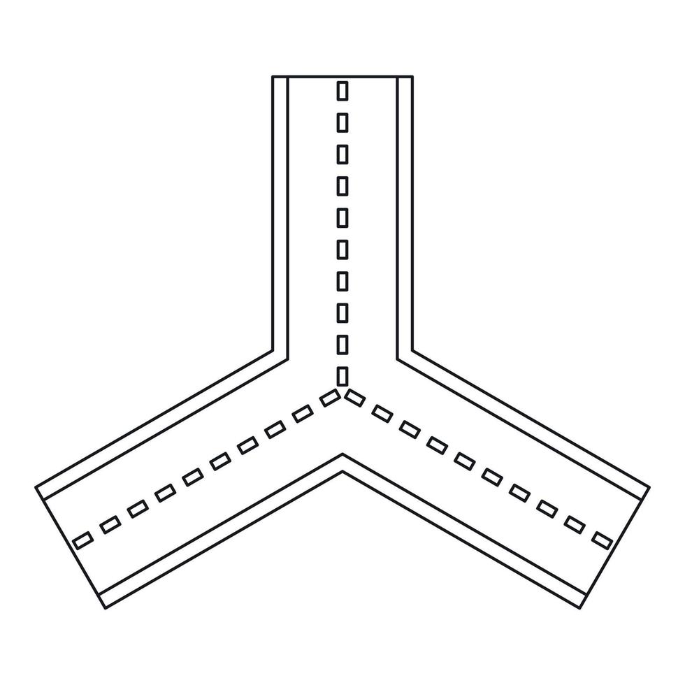 ícone de estrada bifurcada, estilo de estrutura de tópicos vetor