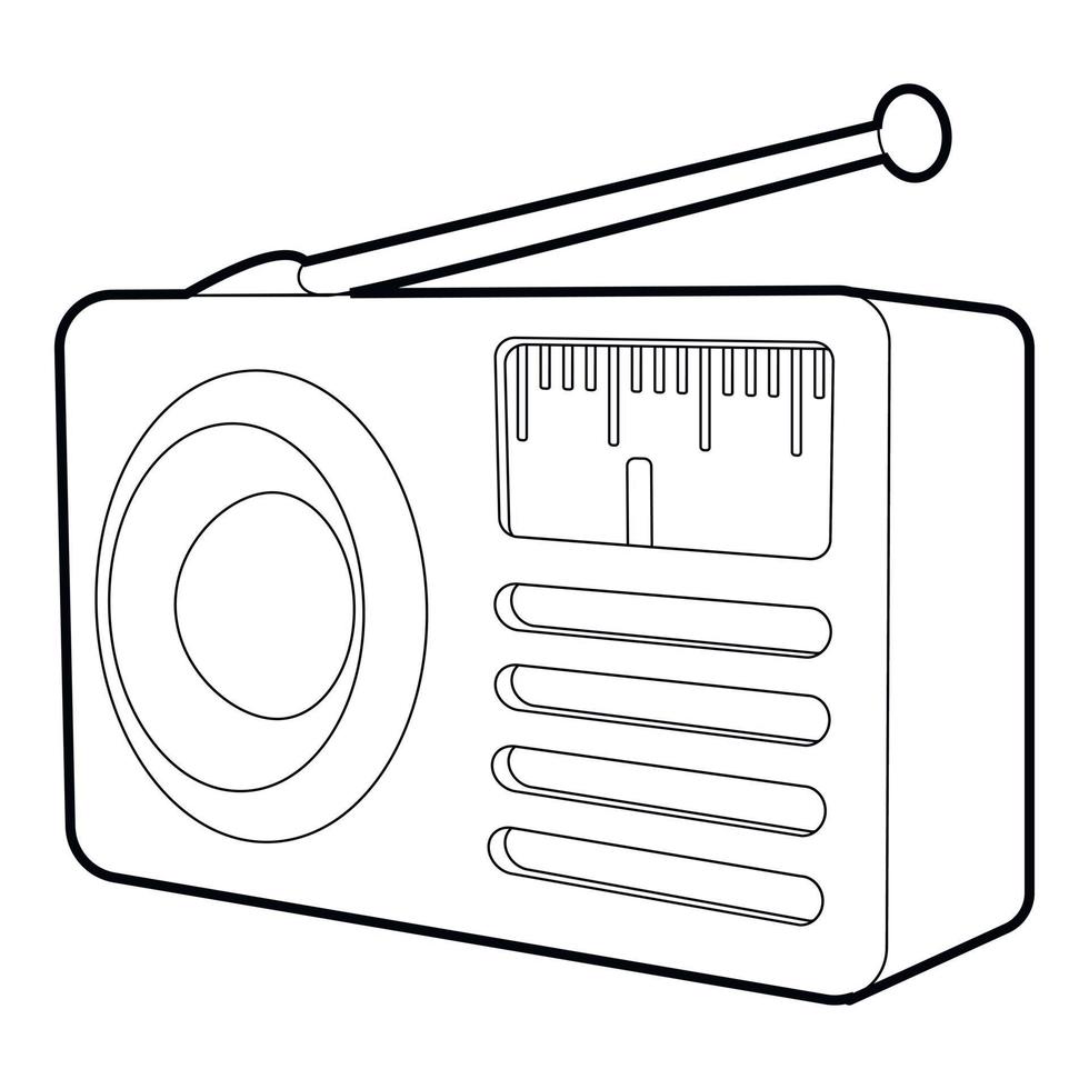 ícone do receptor de rádio retrô, estilo 3d isométrico vetor