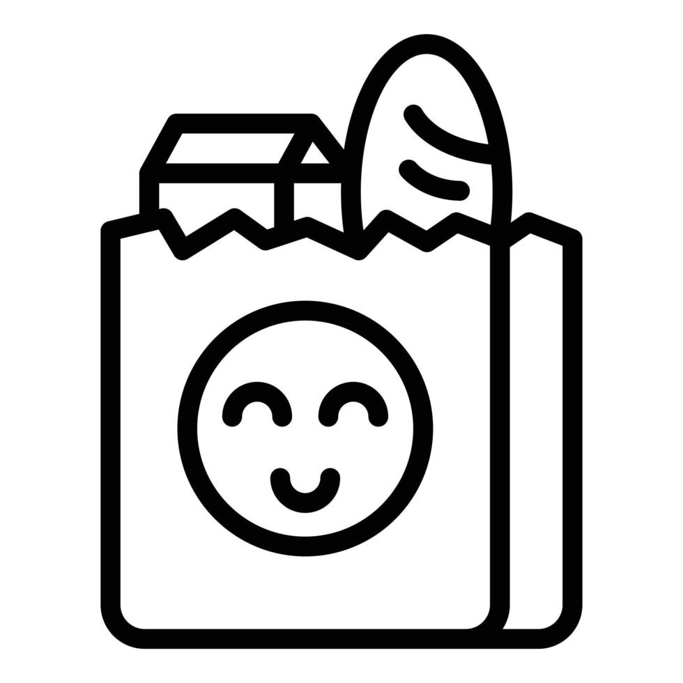 vetor de contorno de ícone de cuidado de saco de comida. ajuda paciente