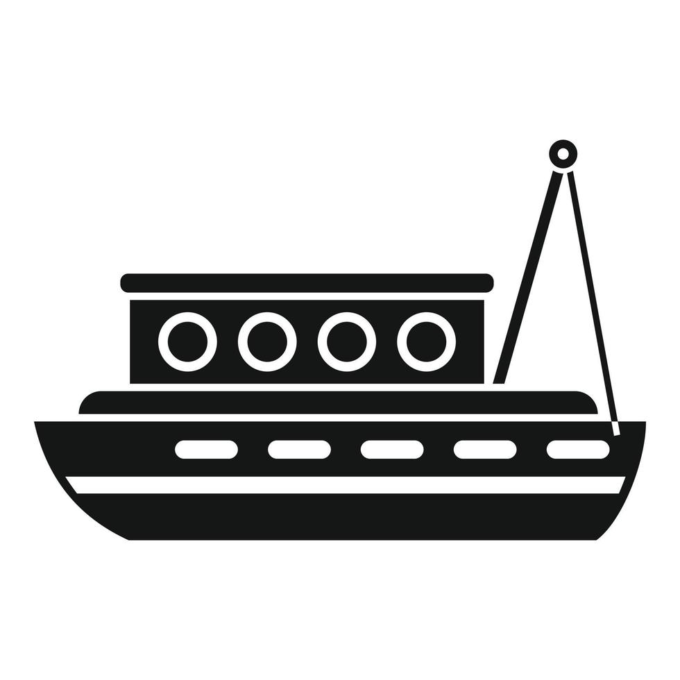 vetor simples de ícone de barco de peixe de entrega. mar de pesca
