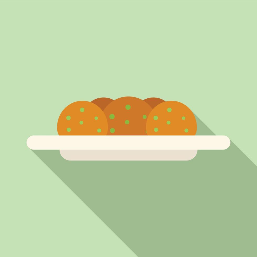 vetor plana de ícone de falafel. cozinhar pita
