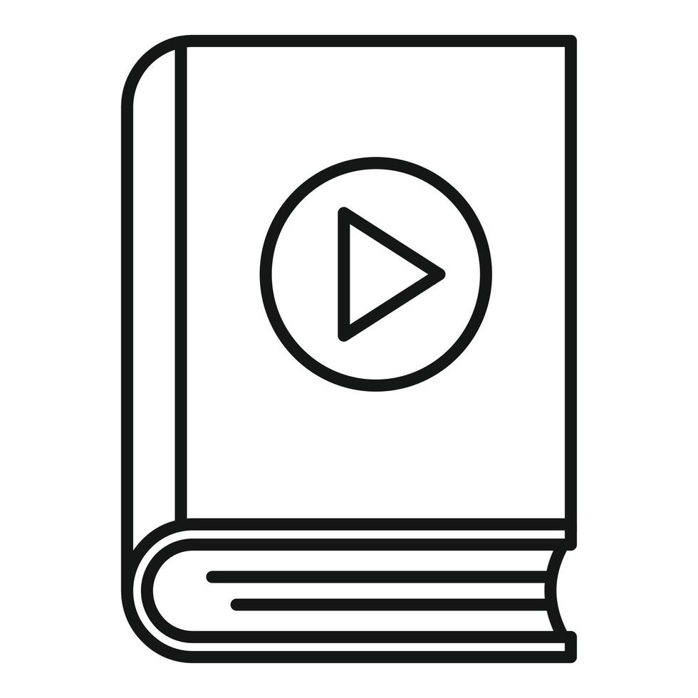 vetor de contorno do ícone do livro de edição de vídeo. educação em áudio