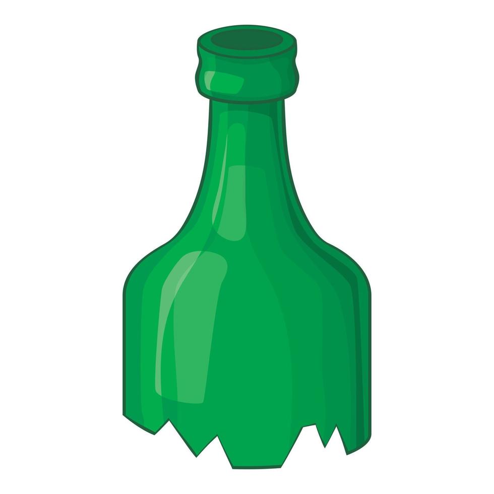 ícone de garrafa quebrada, estilo cartoon vetor