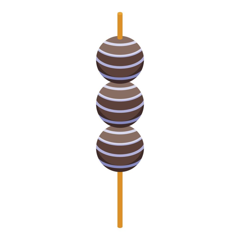 vetor isométrico de ícone de bastão de doces. festival de chocolate