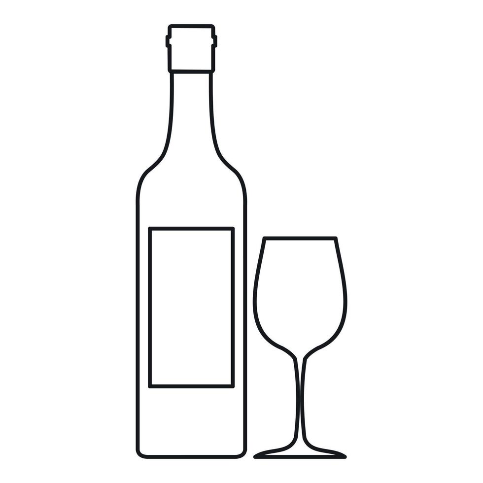garrafa de ícone de vinho, estilo de estrutura de tópicos vetor