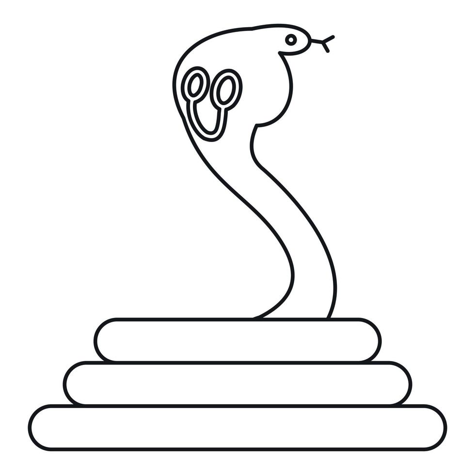 ícone de cobra, estilo de estrutura de tópicos vetor