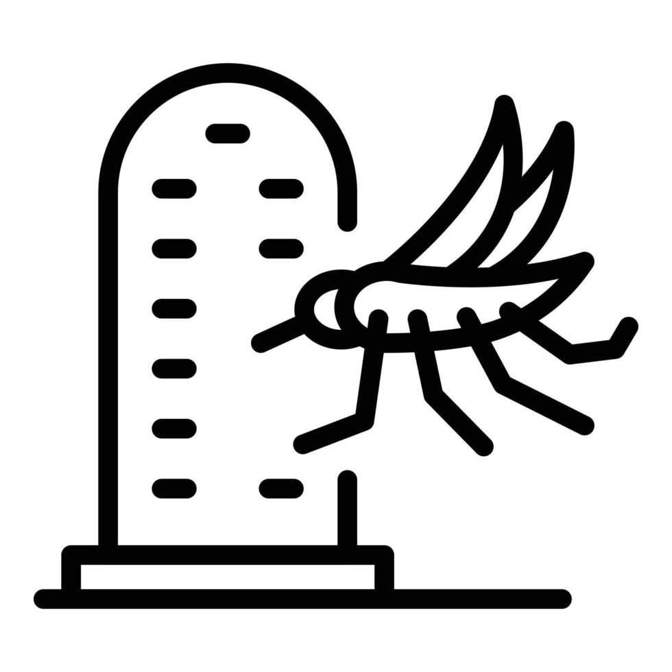 vetor de contorno de ícone de mosca de inseto. inseto fofo