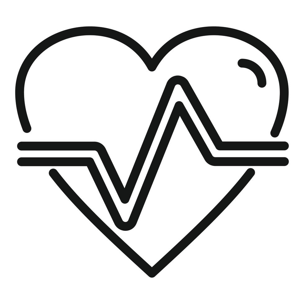 vetor de contorno do ícone de frequência cardíaca. comida de dieta
