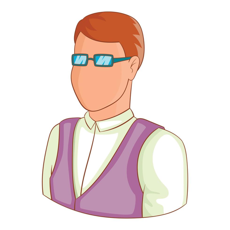 homem no ícone de avatar de óculos, estilo cartoon vetor