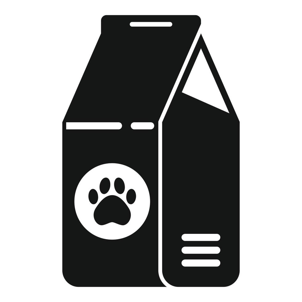 vetor simples do ícone do pacote de alimentação de cachorro. comida de cão
