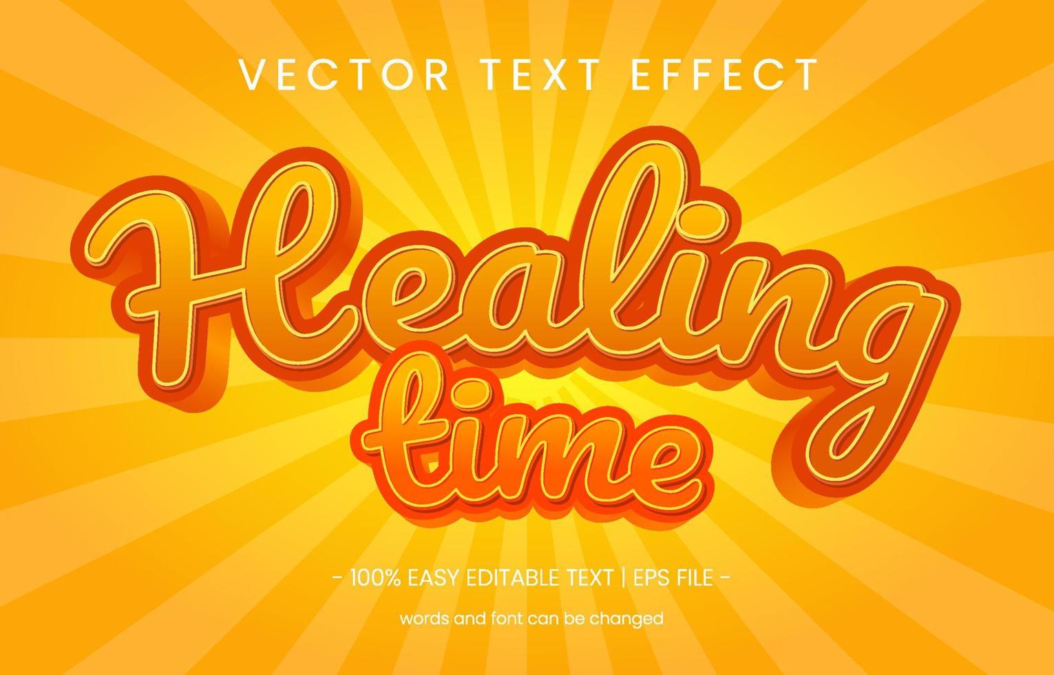 painel de estilo gráfico de efeito de texto de tempo de cura vetor