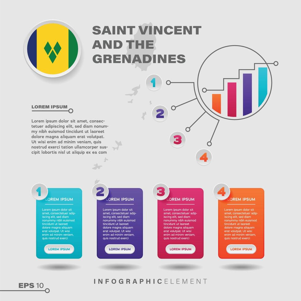 elemento infográfico do gráfico de são vicente e granadinas vetor