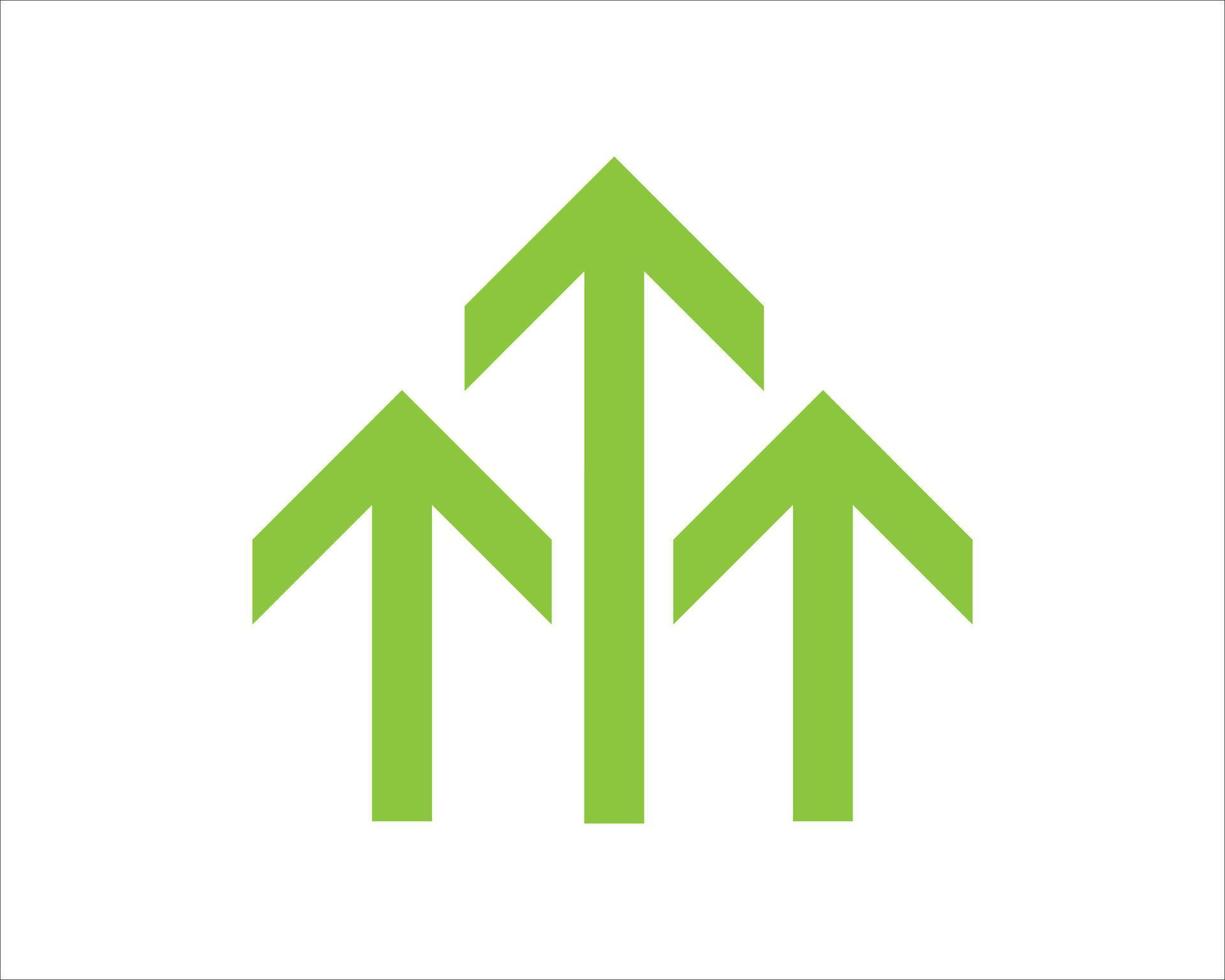 vetor setas verdes para cima ícone. ícone de upload. sinal de atualização. símbolo de crescimento. seta apontando.