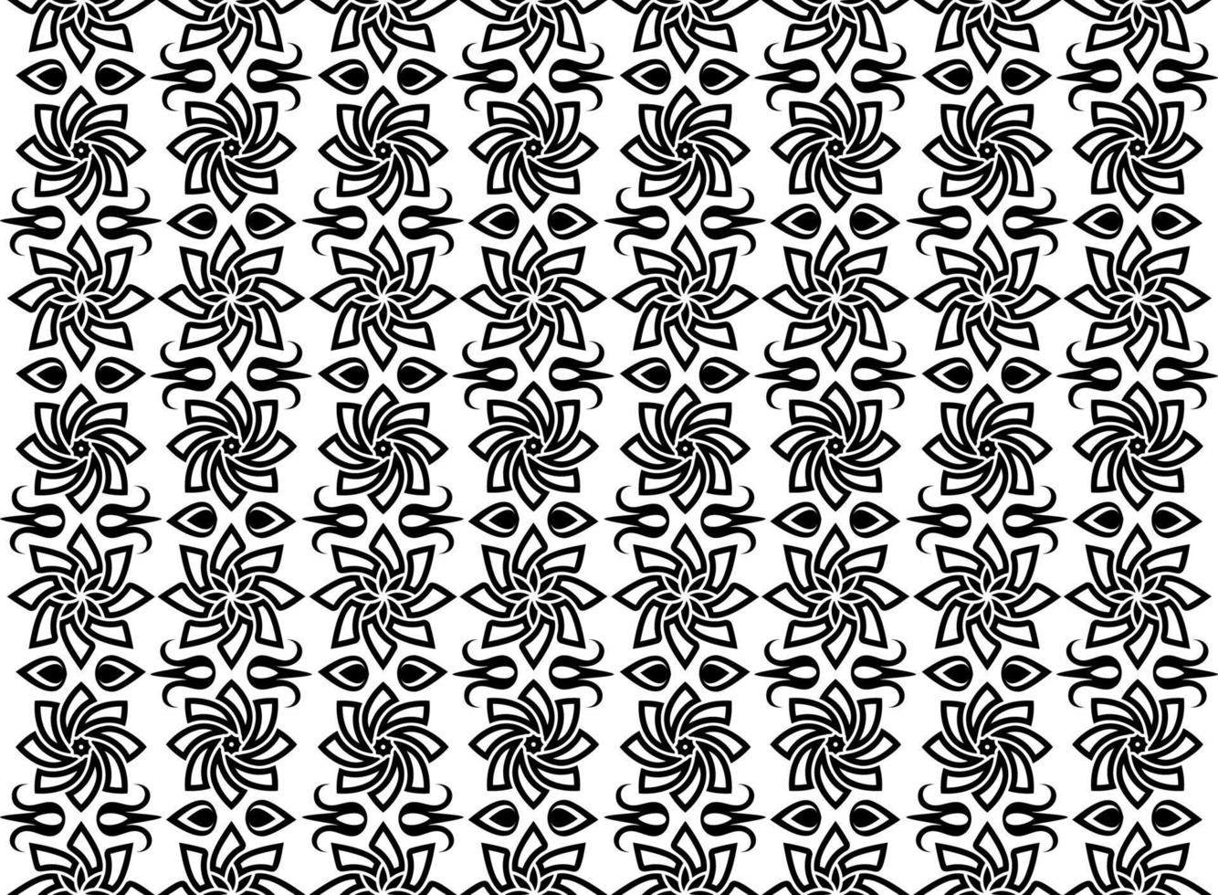padrão oriental preto e branco. elementos florais de repetição sem costura, fundo com ornamento árabe. vetor