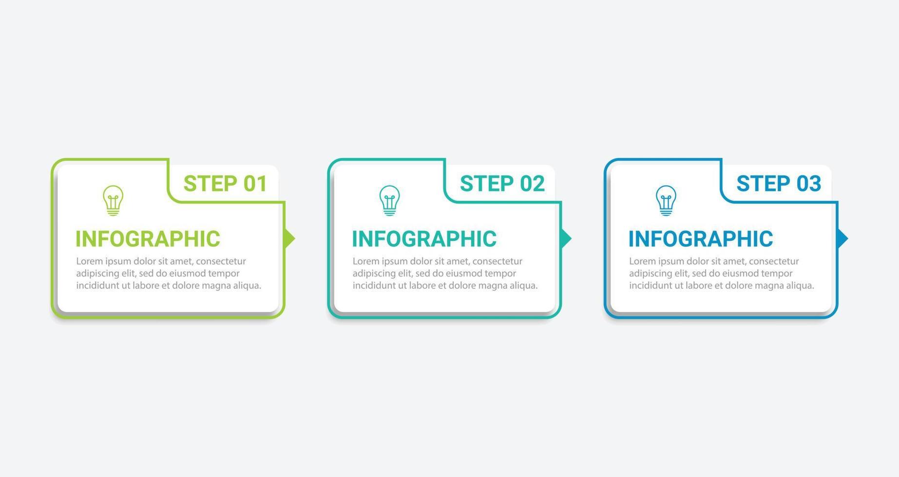 elemento de design infográfico de linha do tempo e opções de número. conceito de negócio com 3 etapas. pode ser usado para layout de fluxo de trabalho, diagrama, relatório anual, web design. modelo de negócios de vetor para apresentação.