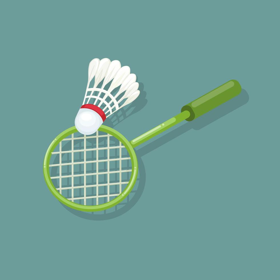 raquete de badminton e peteca esporte símbolo ilustração dos desenhos animados vetor