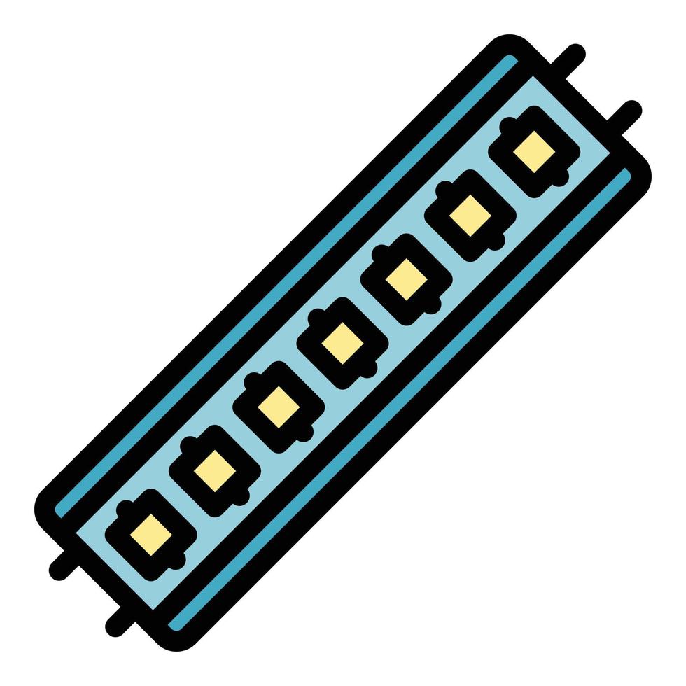 vetor de contorno de cor de ícone de chip de faixa de led
