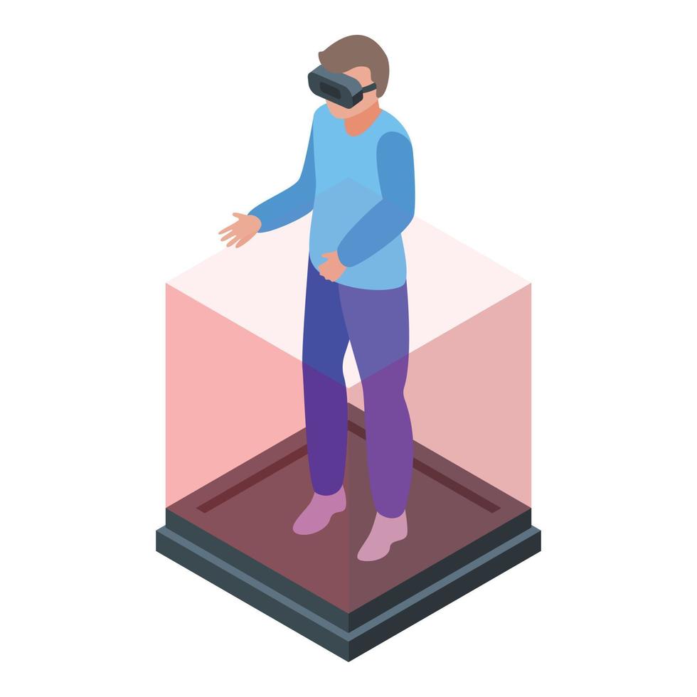 cubo vr plataforma ícone vetor isométrico. realidade virtual
