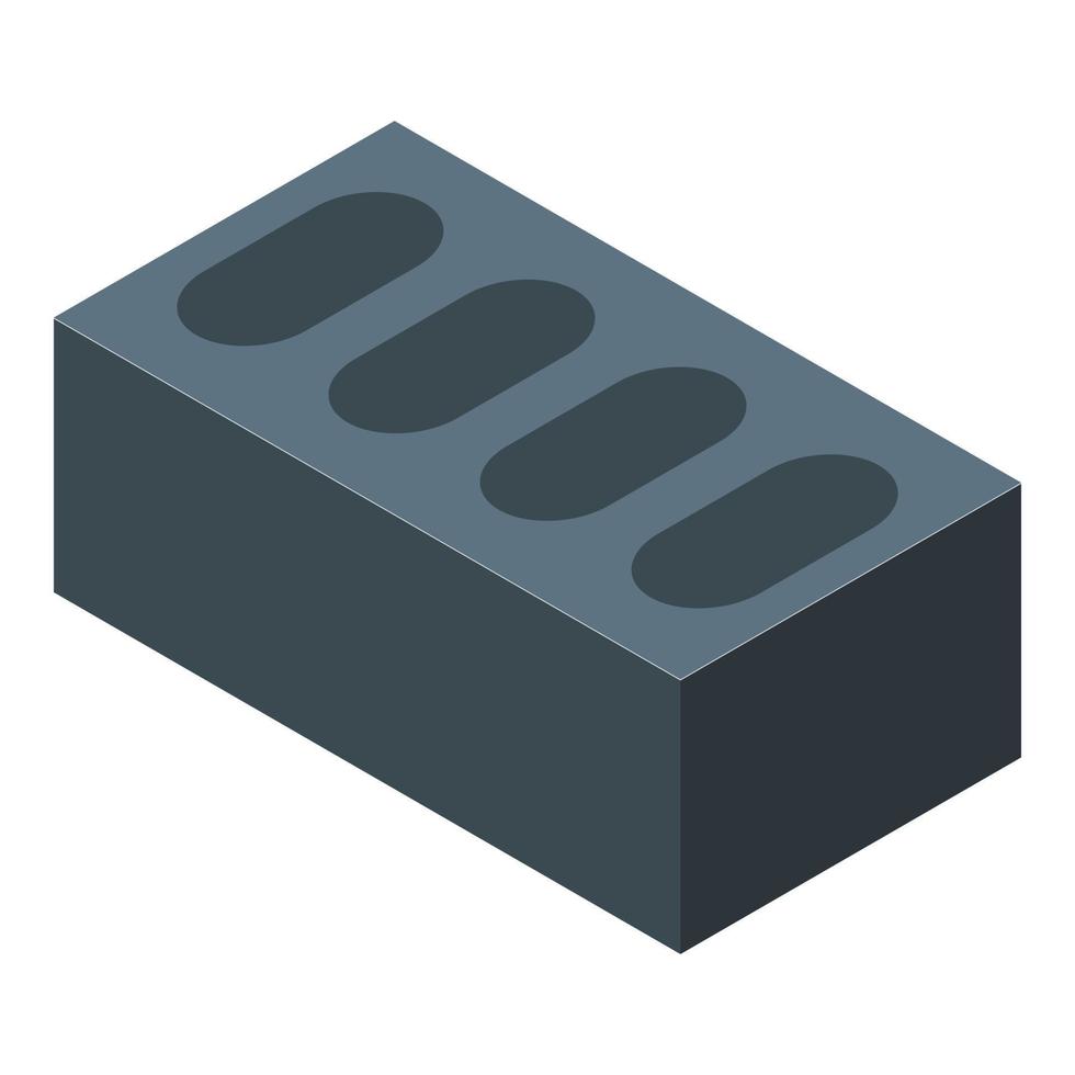 vetor isométrico de ícone de tijolo preto. material de bloco