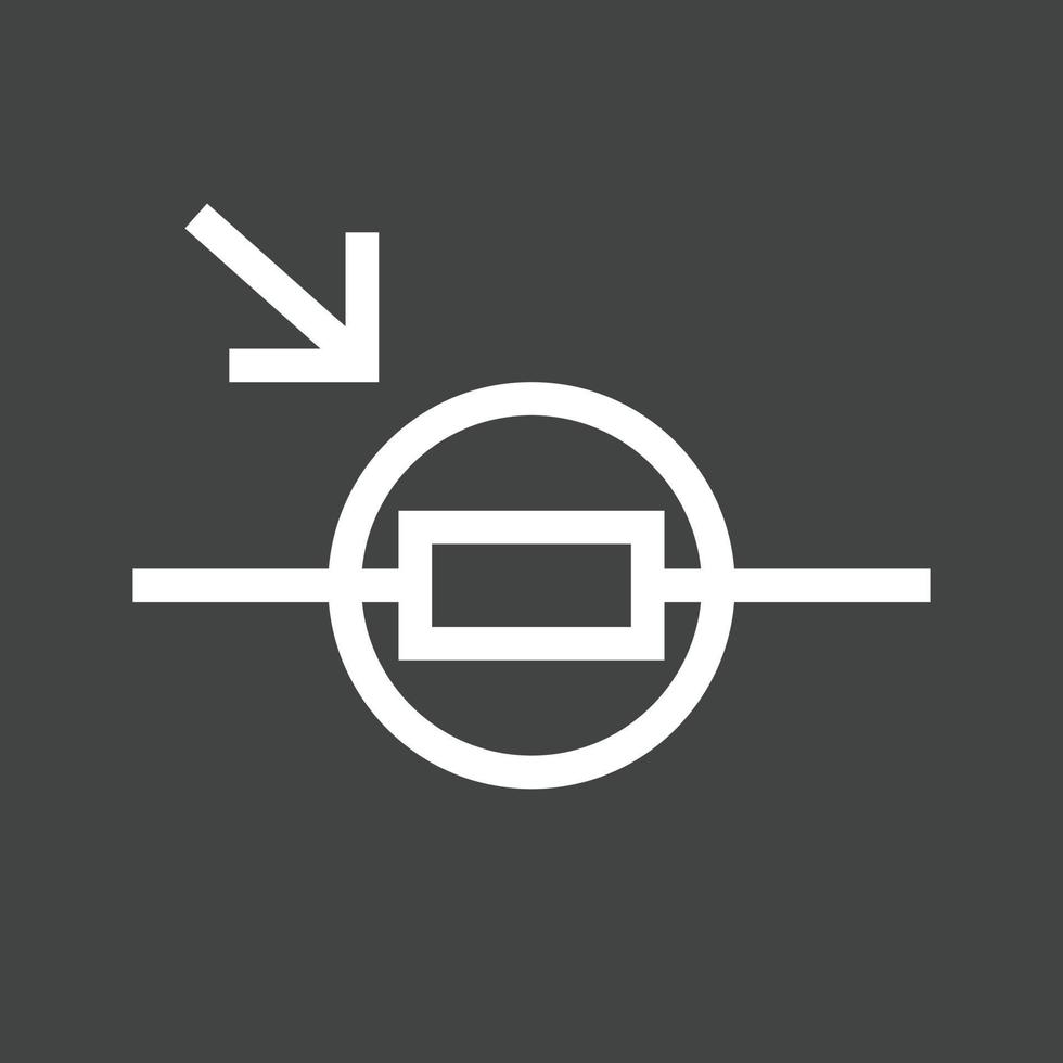 ícone invertido de linha de resistor dependente de luz vetor