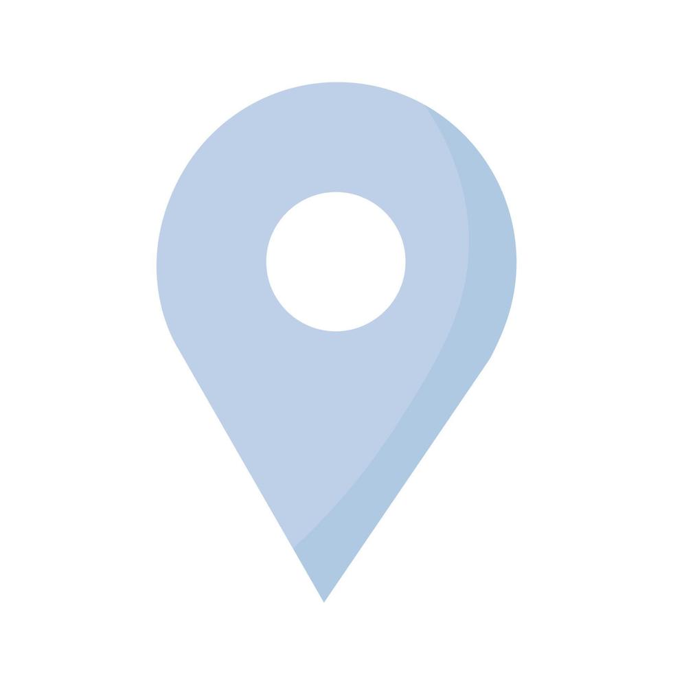ilustração de ícone plano de localização geográfica na cor azul para impressão de web design. vetor