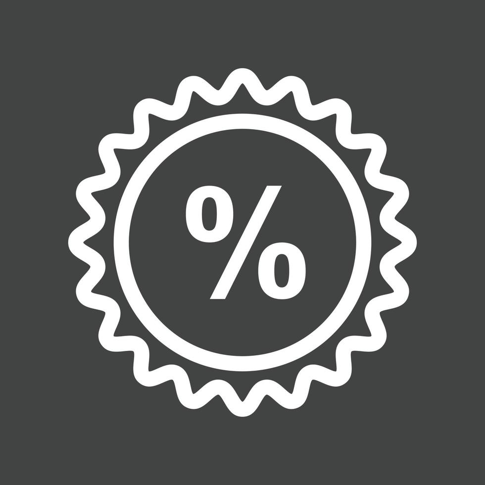 ícone de linha de porcentagem invertida vetor