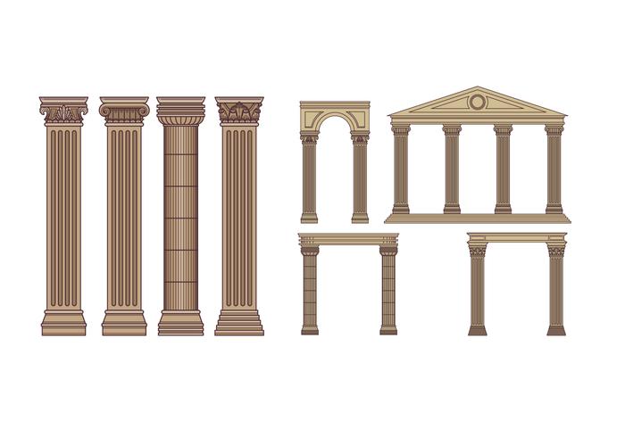 Pacote de vetores Free Roman Pillars