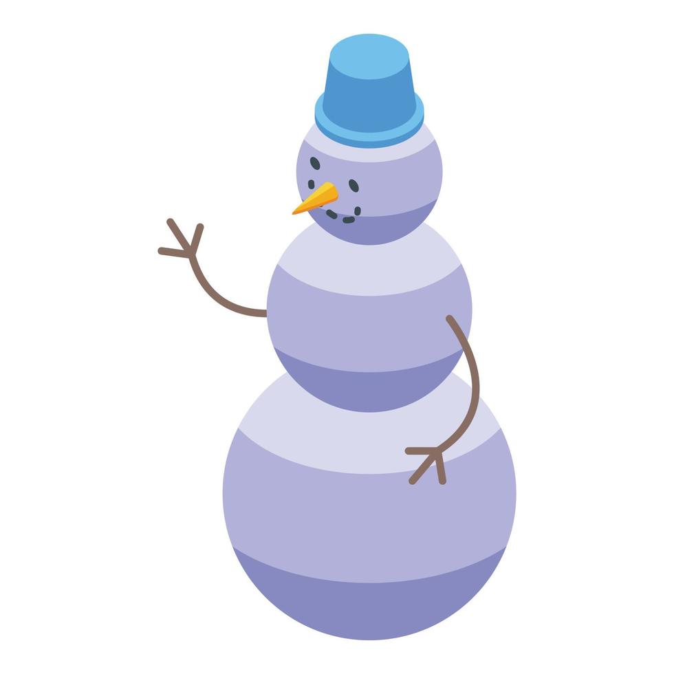 vetor isométrico de ícone de boneco de neve de quintal. neve inverno