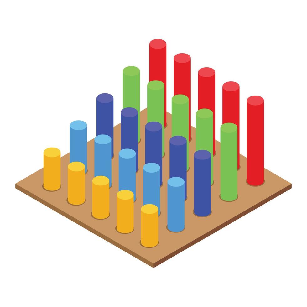 vetor isométrico de ícone de barras de brinquedo montessori. jogo escolar