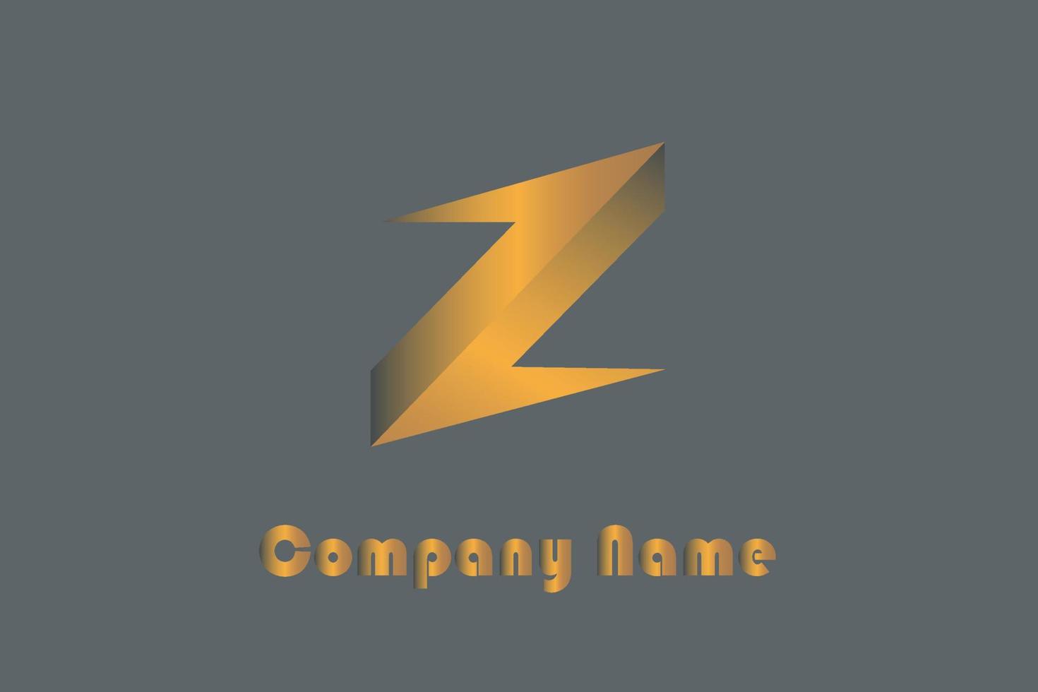 identidade de marca vetor corporativo logotipo z design dourado