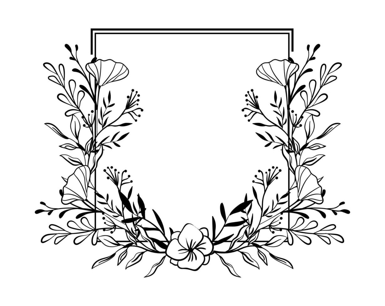ilustração em vetor de moldura floral