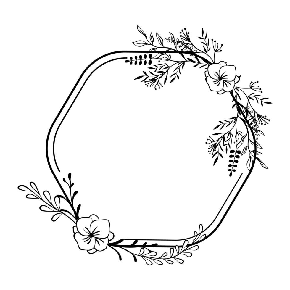 ilustração em vetor de moldura floral