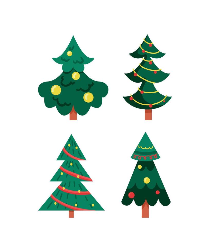 geometria de árvores de natal em estilo simples vetor