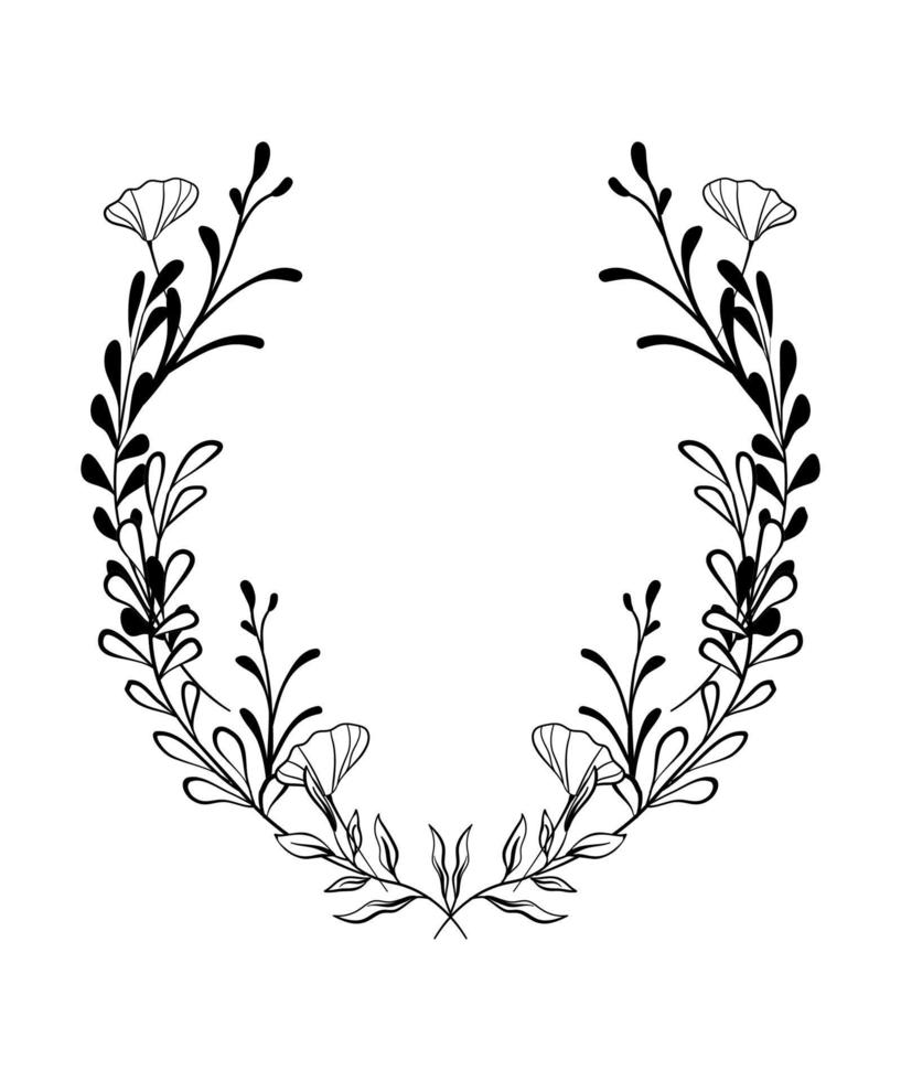 ilustração em vetor de moldura floral