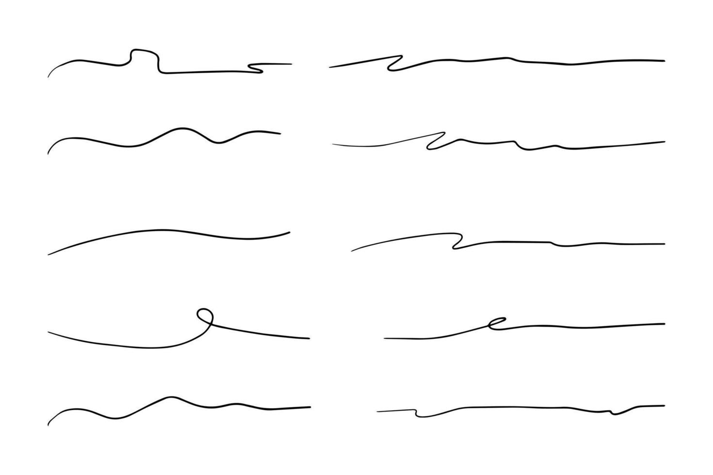 conjunto de vetores de sublinhado desenhado à mão.